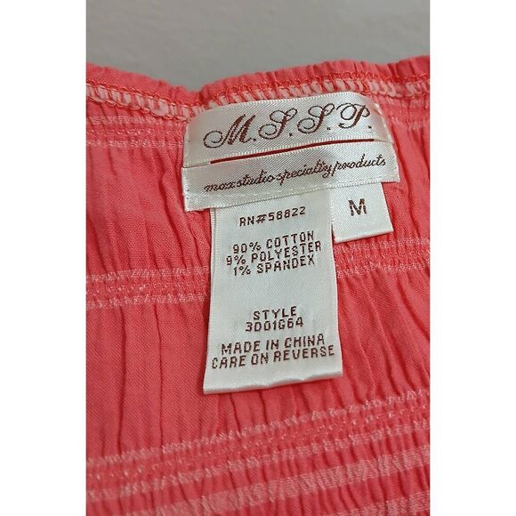 Max studio specialty products womens medium peach  coral smocked shift dress - Picture 7 of 8